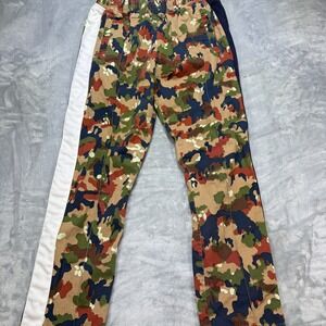 Just Don Camouflage Sweatpants with White and Black Stripes